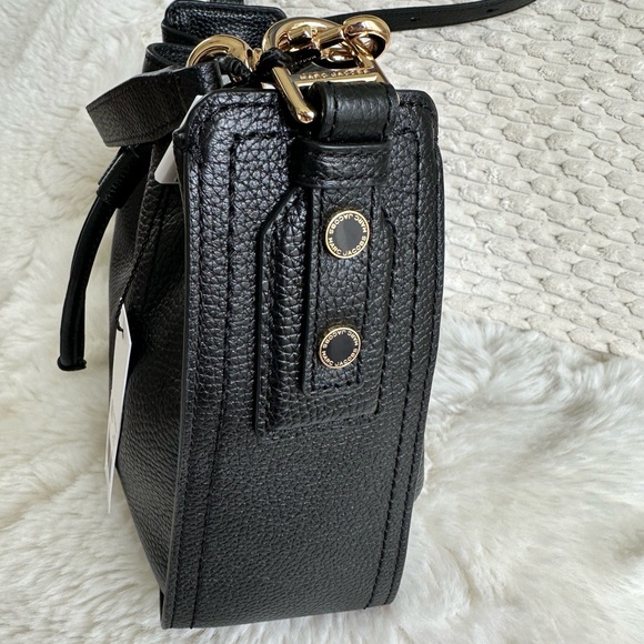 Marc Jacobs Leather Drawstring Bucket Bag Crossbody Adjustable Black Purse NWT - Picture 10 of 13
